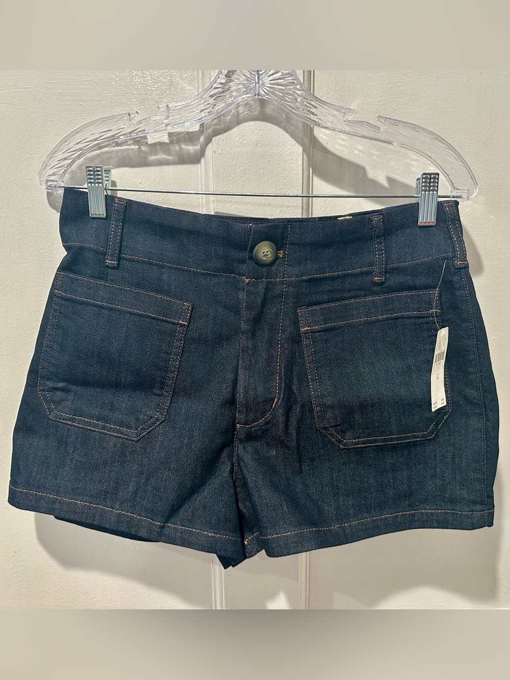 Anthropologie Maeve Dark Indigo Stretch Denim Collette Pocket Shorts W 30 NWT